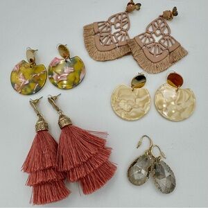 Earring Set Lot Elegant Multi-Color Gold Beige pink Boho Hippie Pheobe Buffay